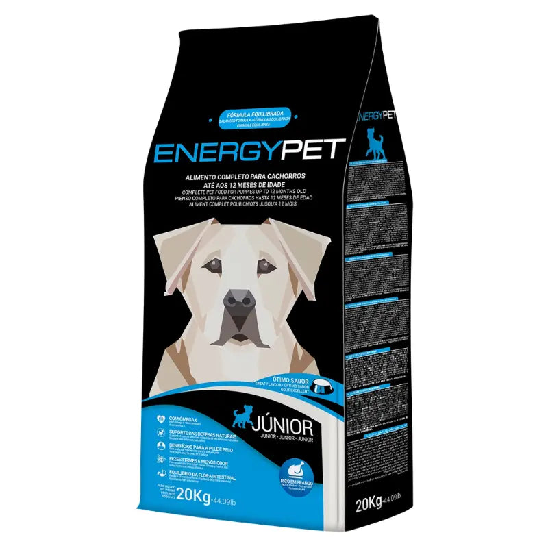 Energy Pet Junior sustine cresterea sanatoasa si armonioasa a cainilor juniori.
