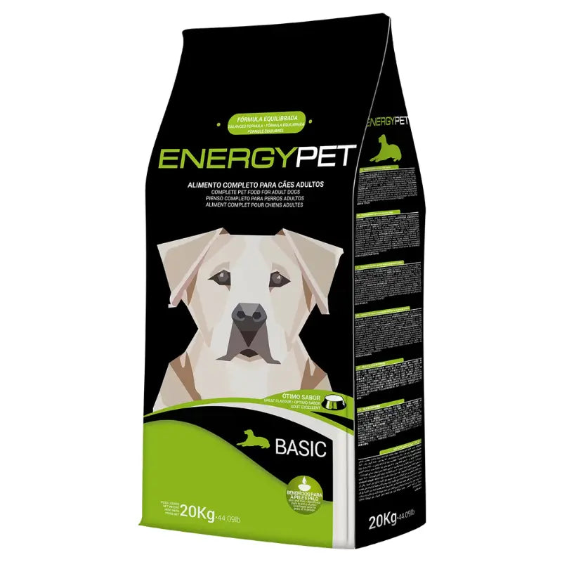 EnergyPet Adult Basic se remarca prin raportul optim de nutrienti si microelementi pentru caini adulti.